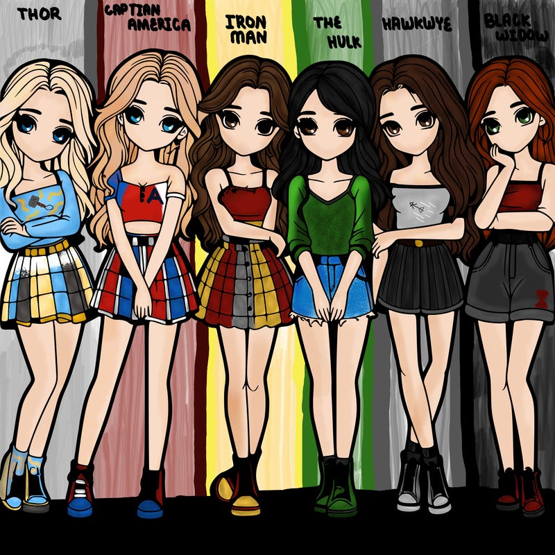 a group of girls realistic