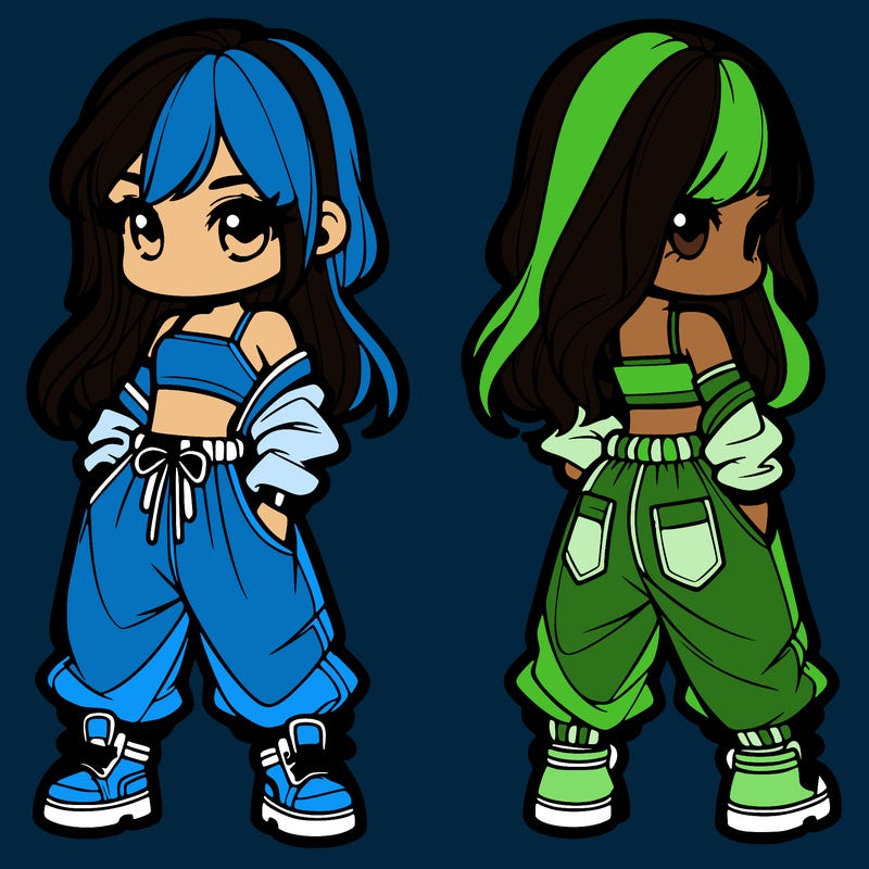 girl in crop top and baggy pants