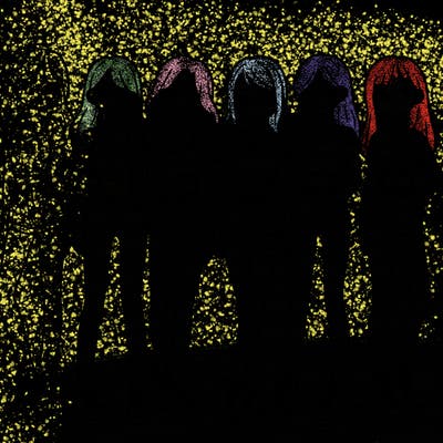 a group of girls wearing crop tops and shorts