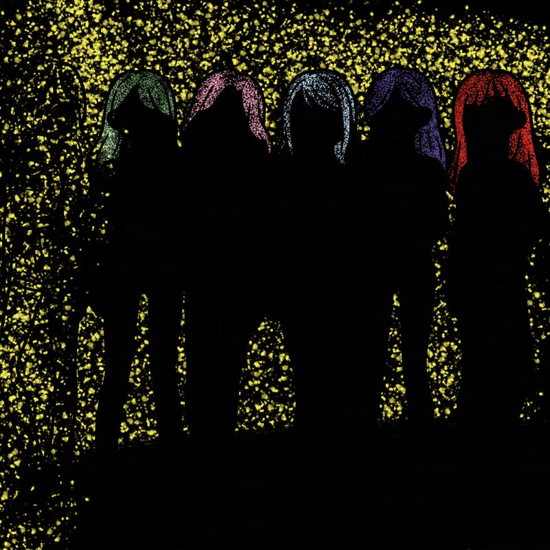 a group of girls wearing crop tops and shorts