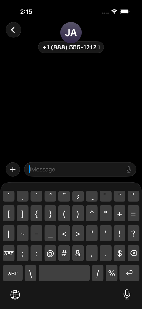 Coptic Keyboard - Coptic Keyboard symbol and punctuation layout in dark mode on iPhone