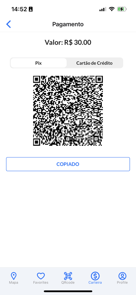 Bidoo - Bidoo app payment screen showing a QR code for Pix transaction