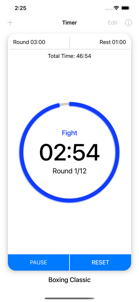 Boxing Timer : Interval Timer - Boxing interval timer showing round countdown and training duration