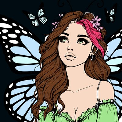butterfly fairy realistic girl