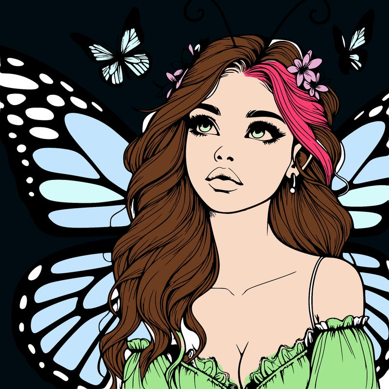 butterfly fairy realistic girl