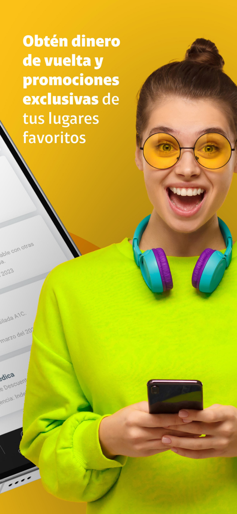 Claro Pay - Young woman excited about cashback and exclusive promotions on the Claro Pay app