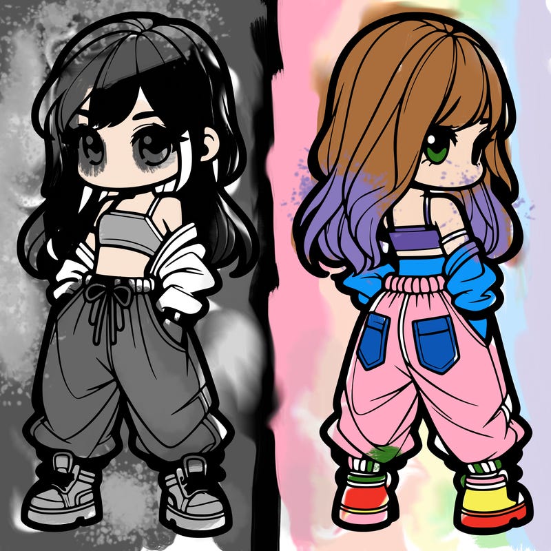 girl in crop top and baggy pants