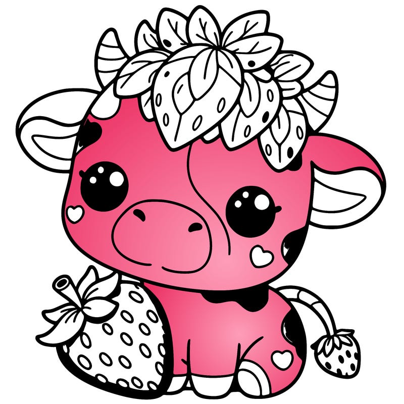 cute strawberry cow