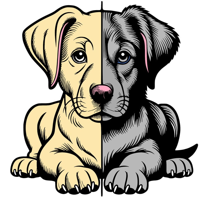 realistic dog split picture