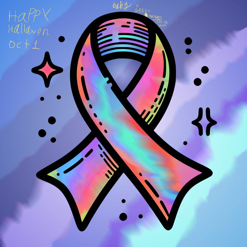 ribbon symbol of national breast cancer awareness month