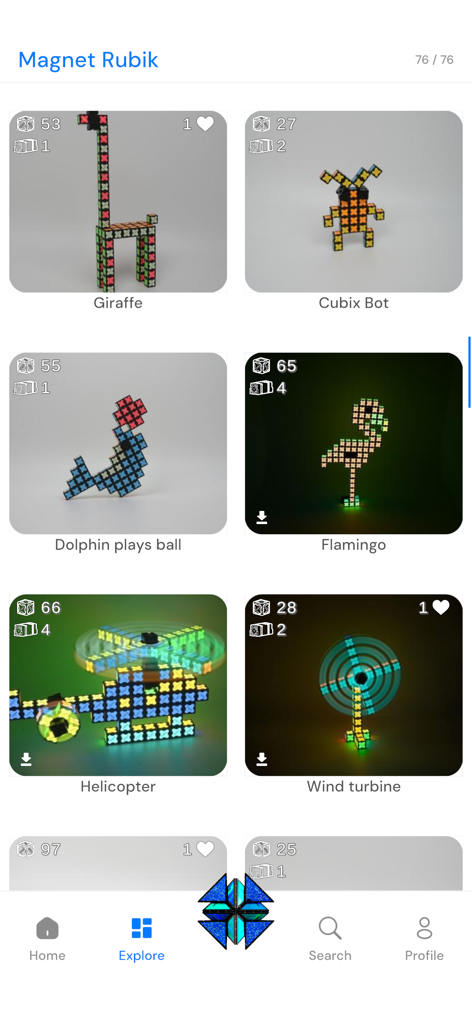 TOSY Magnet Play - Gallery of various magnetic toy designs in the TOSY Magnet Play app including animals and vehicles