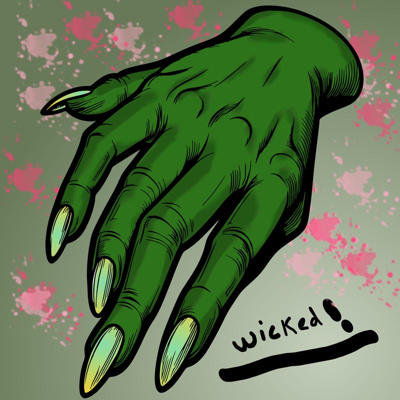 realistic hand with nails