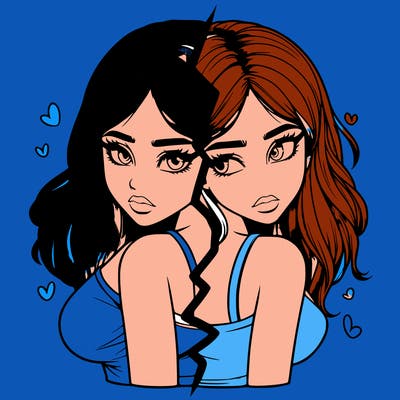 realistic girl split