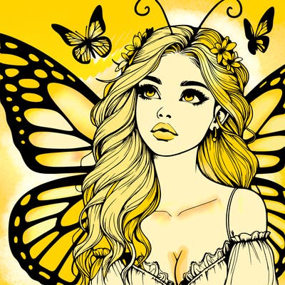 butterfly fairy realistic girl