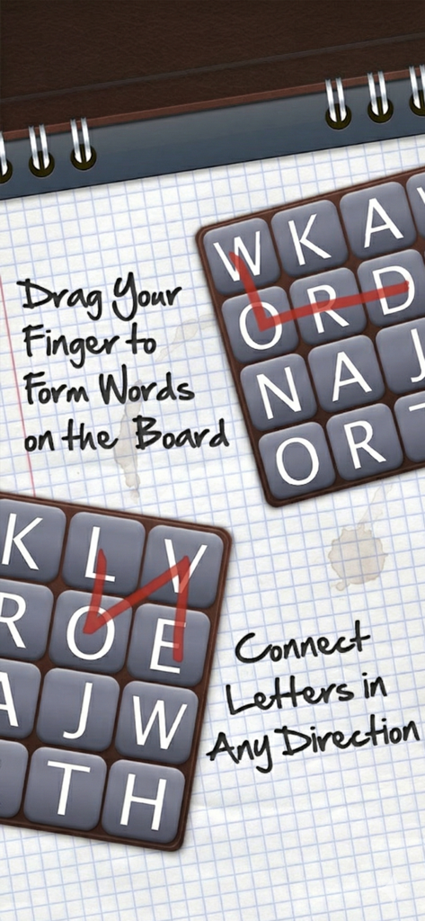 Wordly® - Wordly app gameplay showing how to connect letters to form words on a grid.