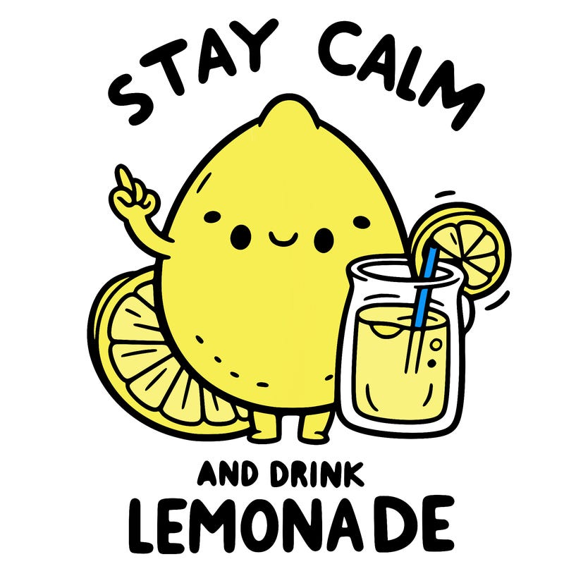 stay calm and drink lemonade