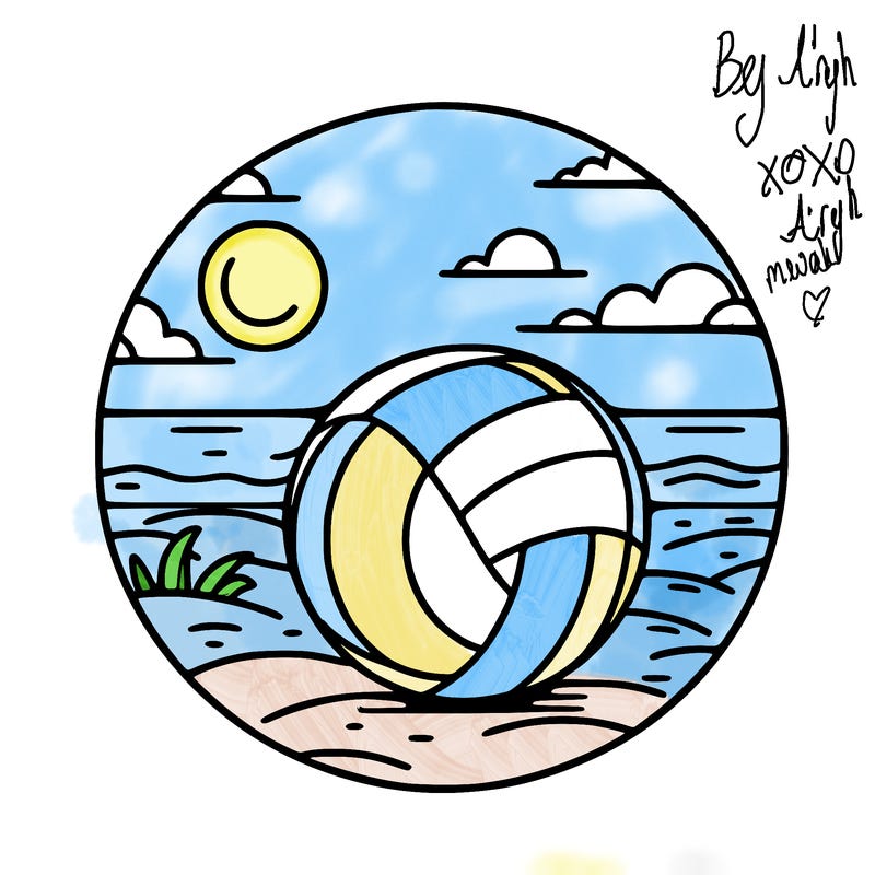 volleyball on a beach
