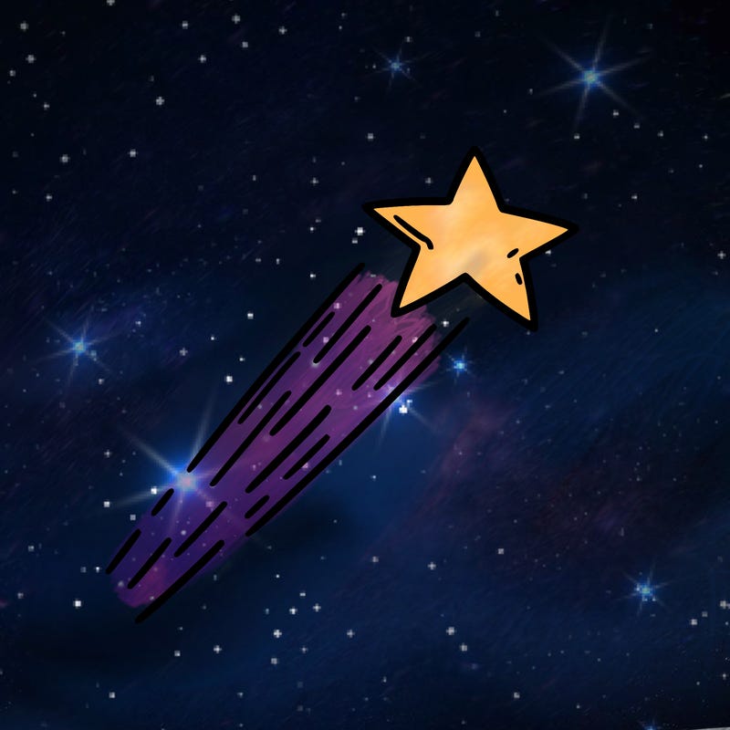 a shooting star in the sky