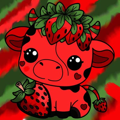 cute strawberry cow