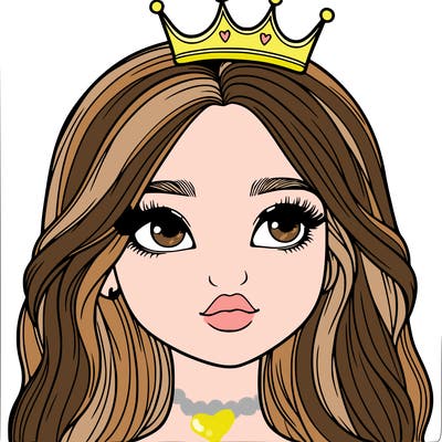 a realistic girl with a crown on