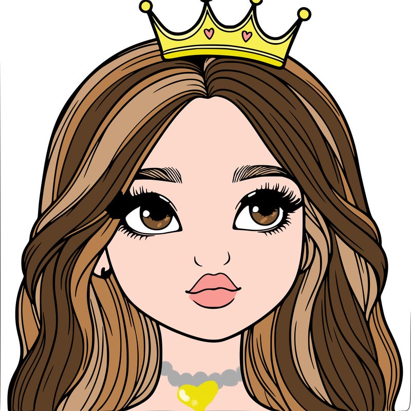 a realistic girl with a crown on