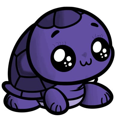 cute little animated turtle