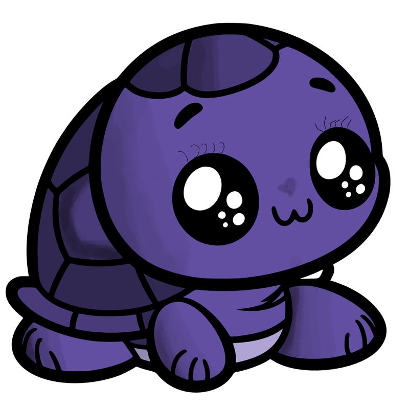 cute little animated turtle