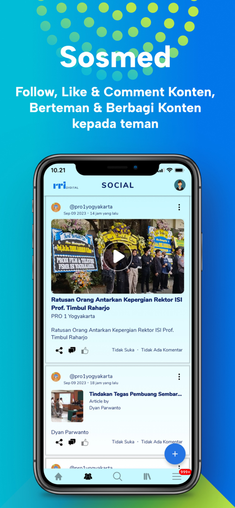 RRI Digital - RRI Digital app social media feed with news and community updates