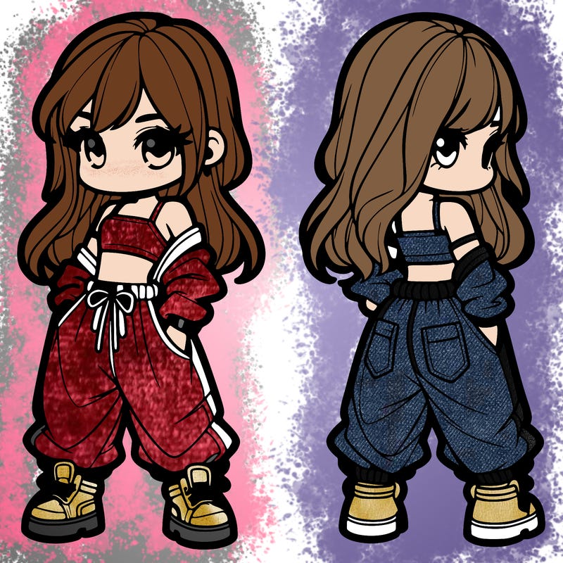 girl in crop top and baggy pants