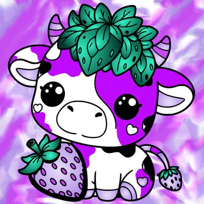 cute strawberry cow