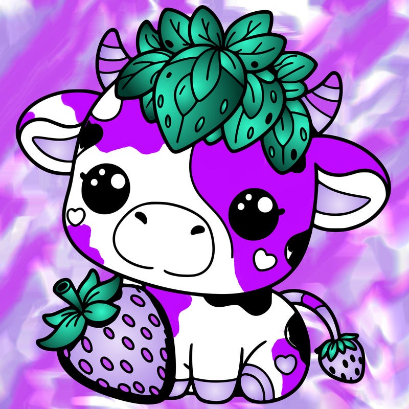 cute strawberry cow