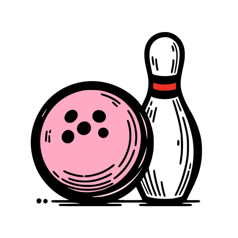 bowling. ball and pin