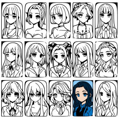 girls that look diffrent anime