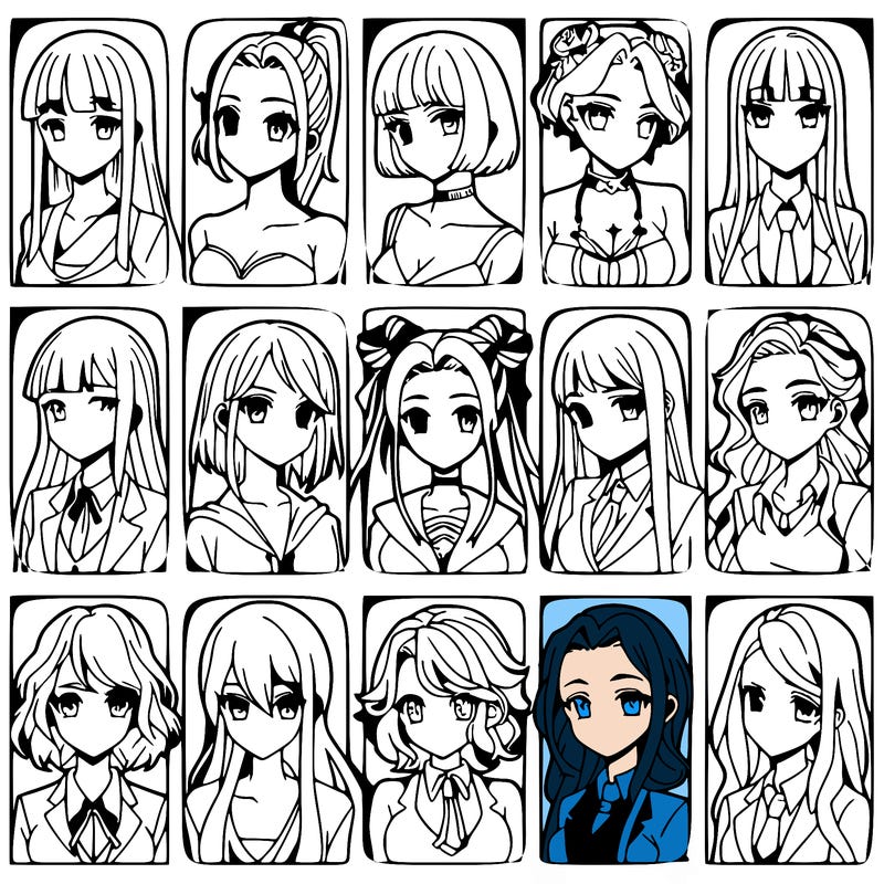 girls that look diffrent anime