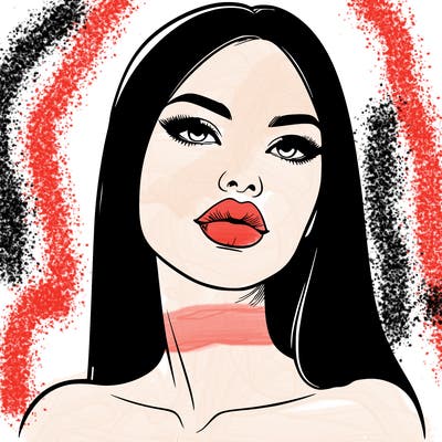 realistic woman with full lips