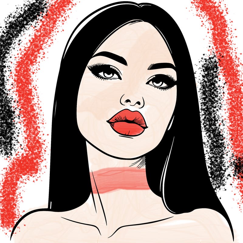 realistic woman with full lips