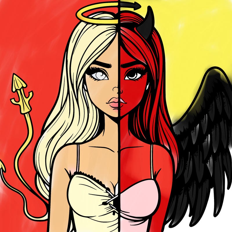 devil vs angel realistic girl