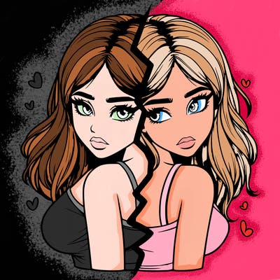 realistic girl split