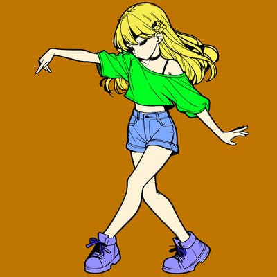 realistic girl danceing