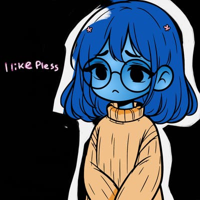 sad girl with glasses in a sweater