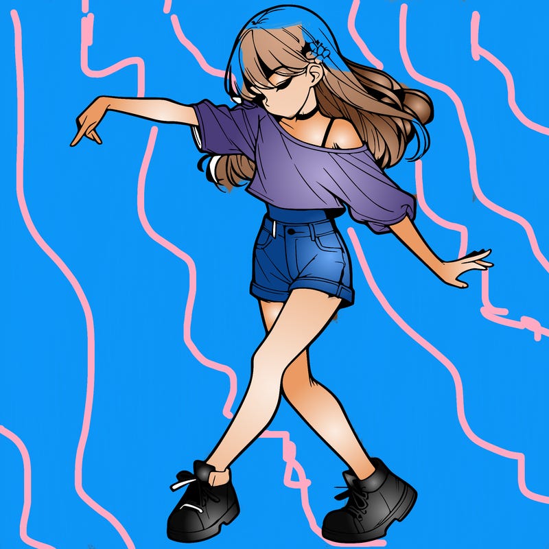 realistic girl danceing