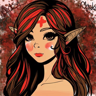 elf girl realistic dark fantasy