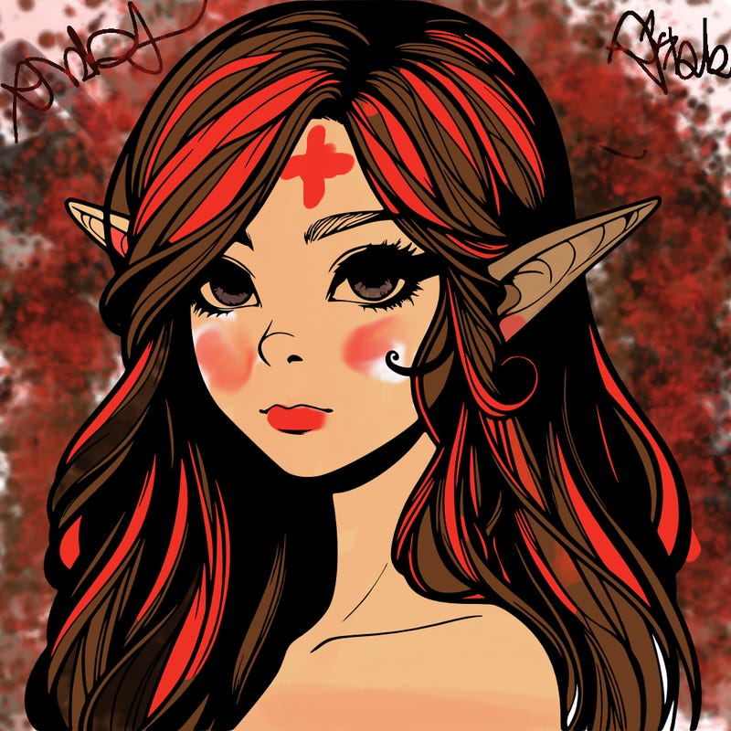 elf girl realistic dark fantasy