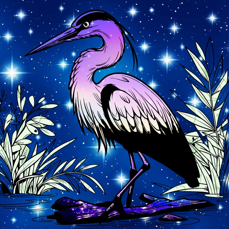 realistic heron