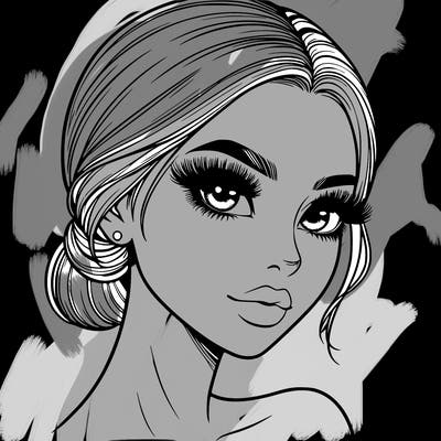 realistic girl with lashes