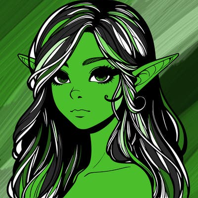 elf girl realistic dark fantasy