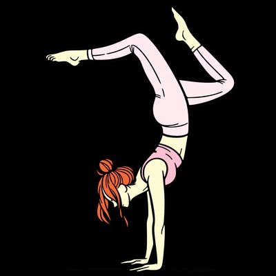 a woman doing a handstand