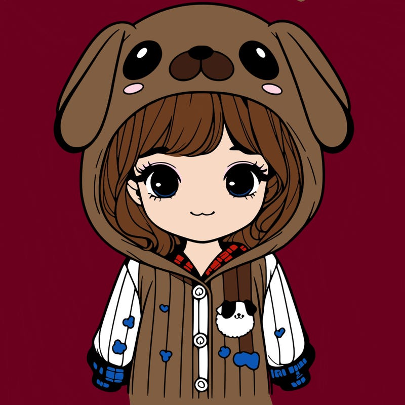 realistic girl in dog pjs