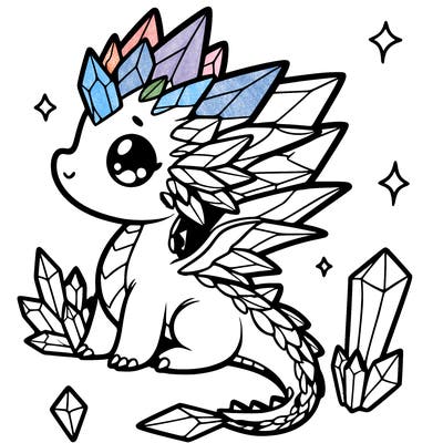 little cute crystal dragon