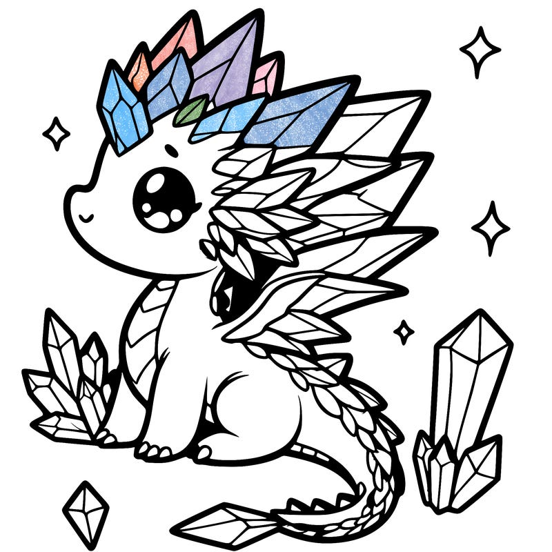 little cute crystal dragon